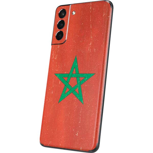 Morocco Flag Distressed Galaxy S21 5G Skin